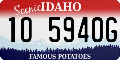 ID license plate 1O5940G