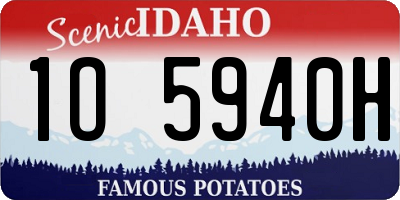 ID license plate 1O5940H