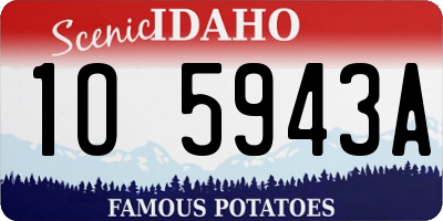 ID license plate 1O5943A
