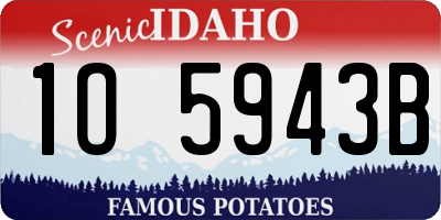 ID license plate 1O5943B
