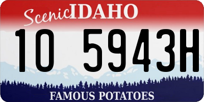 ID license plate 1O5943H
