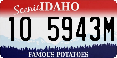 ID license plate 1O5943M