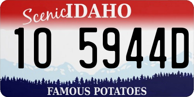 ID license plate 1O5944D