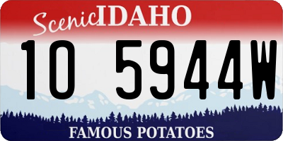 ID license plate 1O5944W