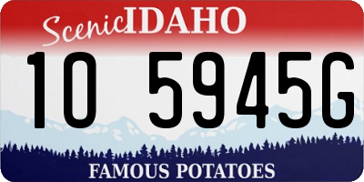 ID license plate 1O5945G