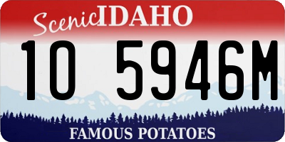 ID license plate 1O5946M