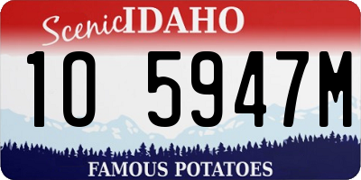 ID license plate 1O5947M