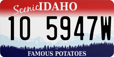 ID license plate 1O5947W