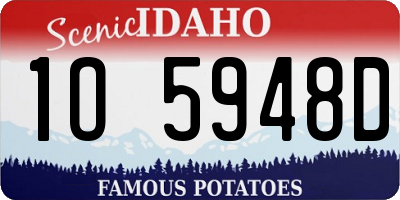 ID license plate 1O5948D