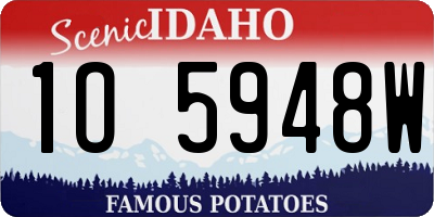 ID license plate 1O5948W
