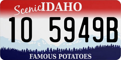 ID license plate 1O5949B