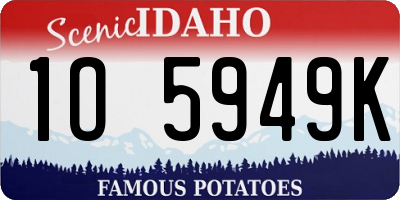 ID license plate 1O5949K