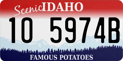 ID license plate 1O5974B