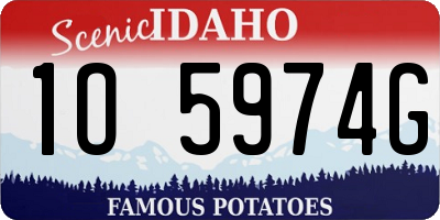 ID license plate 1O5974G