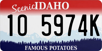 ID license plate 1O5974K