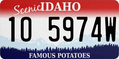 ID license plate 1O5974W