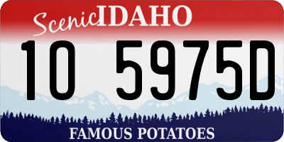 ID license plate 1O5975D