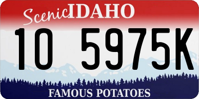 ID license plate 1O5975K