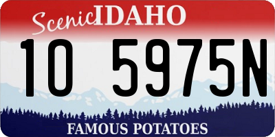ID license plate 1O5975N
