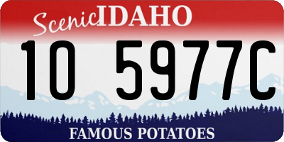 ID license plate 1O5977C
