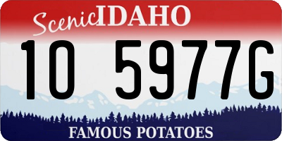ID license plate 1O5977G