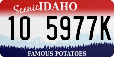 ID license plate 1O5977K