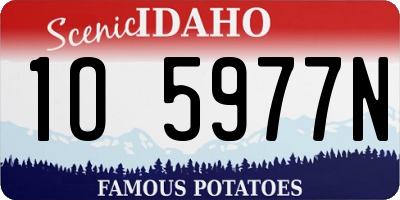 ID license plate 1O5977N