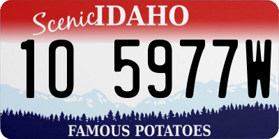 ID license plate 1O5977W