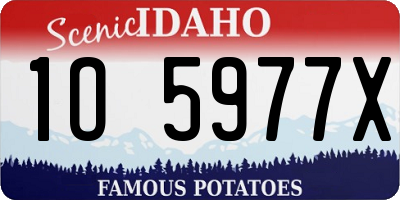 ID license plate 1O5977X