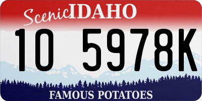 ID license plate 1O5978K