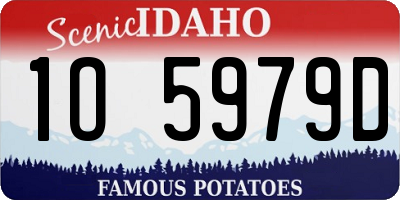 ID license plate 1O5979D