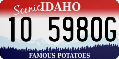 ID license plate 1O5980G