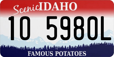 ID license plate 1O5980L