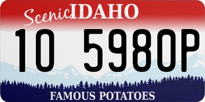 ID license plate 1O5980P