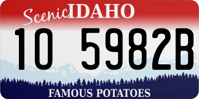 ID license plate 1O5982B
