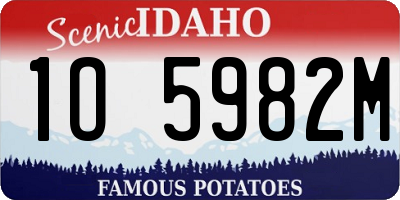 ID license plate 1O5982M