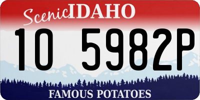 ID license plate 1O5982P