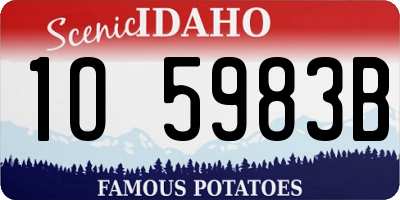 ID license plate 1O5983B