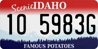 ID license plate 1O5983G