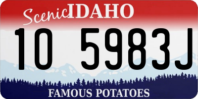 ID license plate 1O5983J