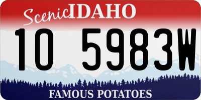 ID license plate 1O5983W
