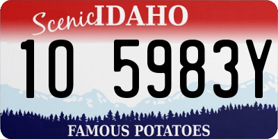 ID license plate 1O5983Y