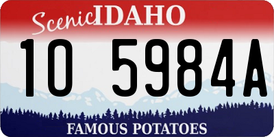 ID license plate 1O5984A