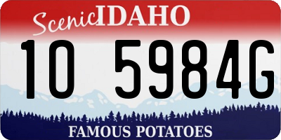 ID license plate 1O5984G