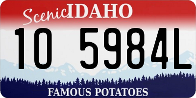 ID license plate 1O5984L