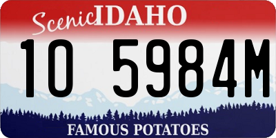 ID license plate 1O5984M