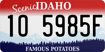 ID license plate 1O5985F