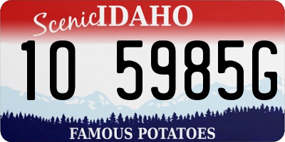 ID license plate 1O5985G