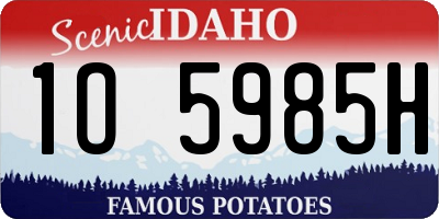 ID license plate 1O5985H