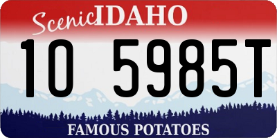 ID license plate 1O5985T